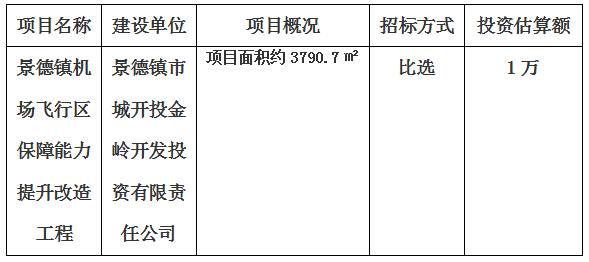 景德鎮機場飛行區保障能力提升改造工程檔案整理項目計劃公告